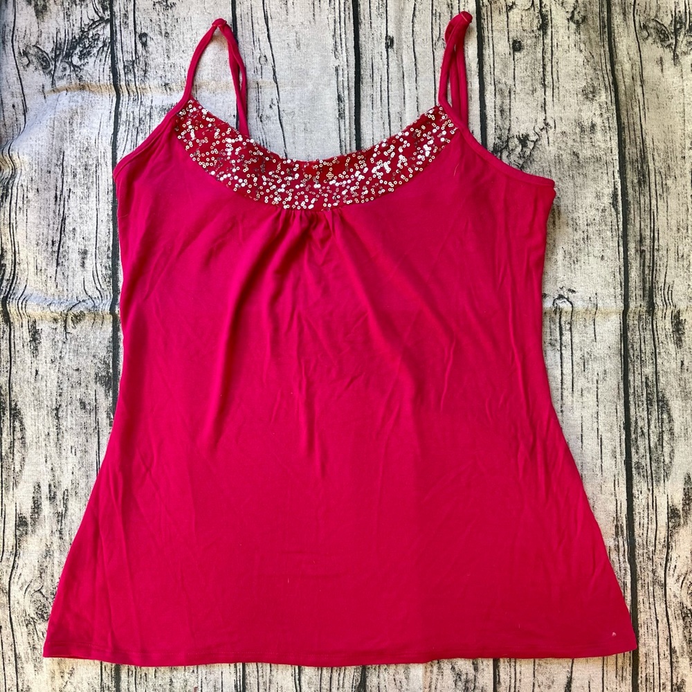 Tank with sequin detail